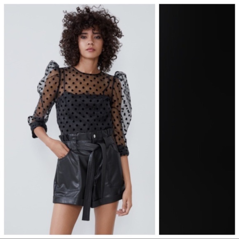 NWT Zara Faux Leather High Waist Shorts Size M 7102/251